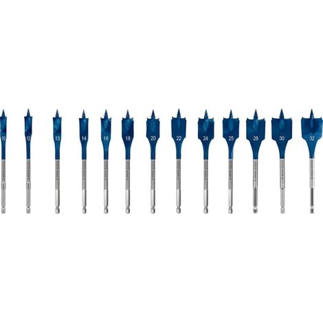 UlisemSet di punte per trapano svasatore piatto da 13 pezzi Expert SelfCut Speed ​​(per legno tenero, truciolato, Ø 10-32 mm, accessorio professionale per trapani a percussione) (1/3)