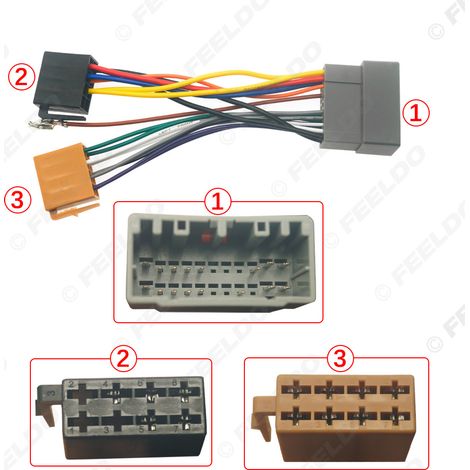 Power cable adapter compatible with original Chrysler, Dodge, Jeep and Wrangler CD car radios (CD to ISO conversion). (1/5)