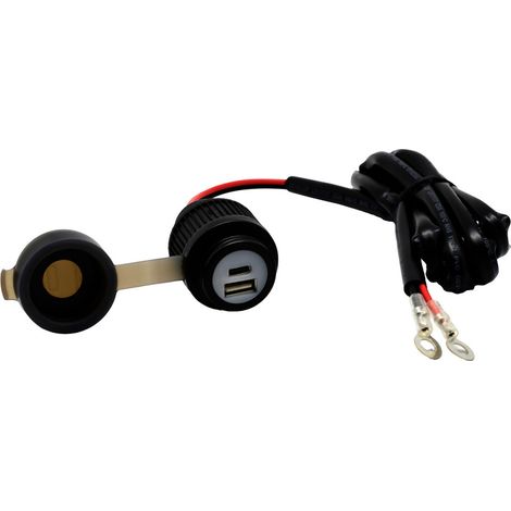 Albrecht Motorrad Duo USB A+C Steckdose QC3.0 12-24 Volt Belastbarkeit Strom max.=2 A  Doppel-USB St