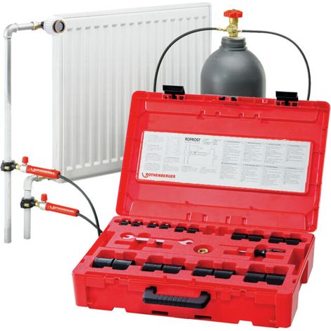 Rothenberger – Kit de glace carbonique pour cuivre et acier jusqu'à 2" – Congélation rapide jusqu'à -79°C – 65030