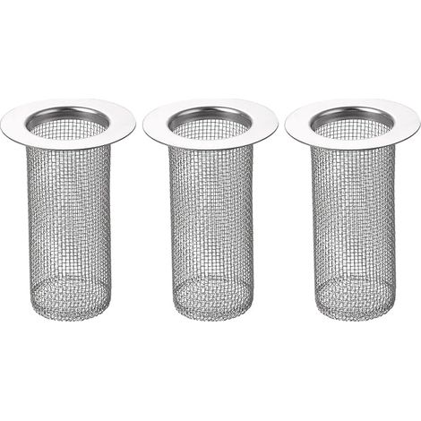 Juego de lavabo de baño de 3 piezas para orificios de desagüe de 1,38" a 2" de diámetro, juego de lavabo de acero inoxidable de 80 mm / 3,15" de profundidad para desagües de ducha y desagües de piso.