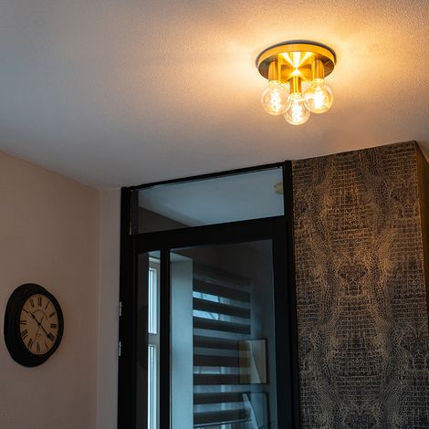 Art Deco Ceiling Lamp Gold Round - Facil 3 (1/4)