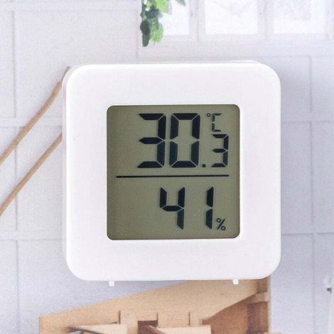 Kleines digitales Hygrometer/Thermometer für den Innenbereich, Temperatur- und Feuchtigkeitsmesser für Zuhause und Büro, Reptilien-Crezuo-Thermometer