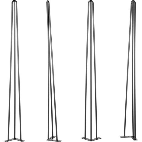 VEVOR mn16m14 Set di 4 forcina, Colore Nero, capacità 99,8 kg, 3 aste per Panca, scrivania, Pranzo, sedie in Acciaio al Carbonio, Tavolo Fai da Te, Gambe per mobili, Plastic (1/5)