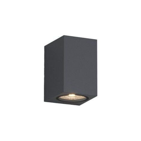 Applique moderno top light atene ap gu10 led ip65 monoemissione alluminio, finitura metallo antracite