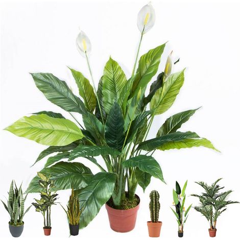 Pianta Artificiale Vela Eolica 105 cm con fioriera  Piante di plastica per la decorazione di giardini interni ed esterni