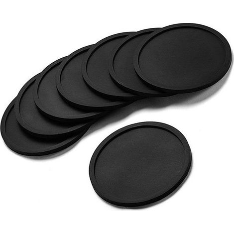 Sous-verres ronds isolés en silicone Des sous-verres souples s'adaptent à toutes les tailles de tasse à eau - 8 pièces (1/5)