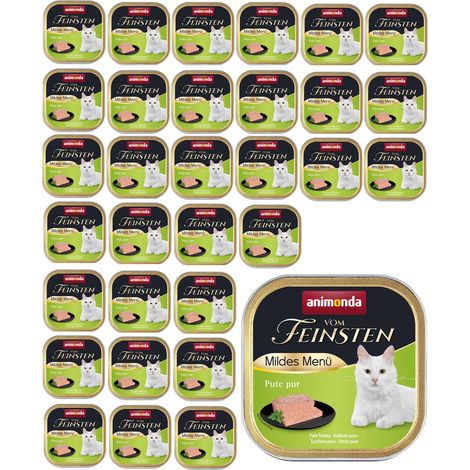 Animonda Vom Feinsten Mildes Menu Pute pur - nourriture humide pour chats - 32x100 g