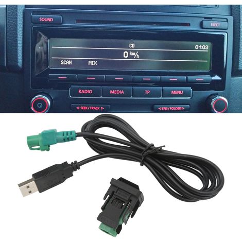 Adaptateur USB avec bouton de commutation et câble USB pour autoradio CD Volkswagen (1/5)