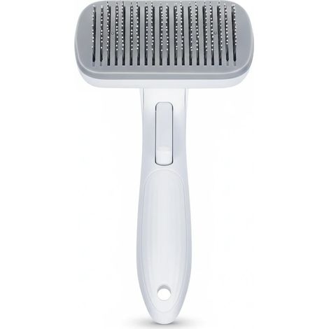 Brosse de soin pour le pelage avec poils à embouts en caoutchouc, outil de démêlage pour chats, chiens, ours en peluche et grandes races, grise (1/3)