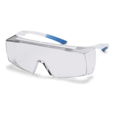 Uvex Super F OTG Supravision Clean Schutzbrille: Transparent/Hellblau-Weiß (1/2)