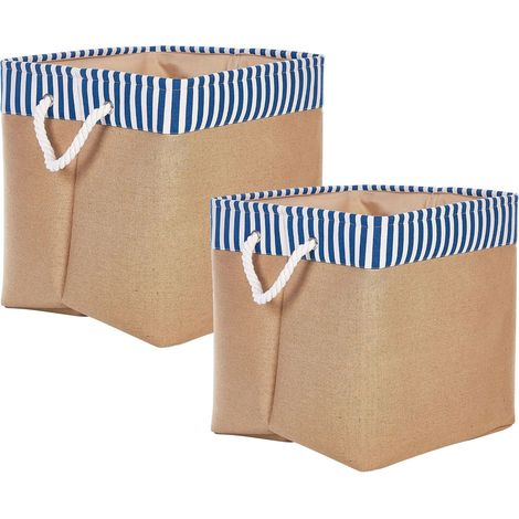 Set of 2 Baskets TUGUL Cotton Beige (1/5)
