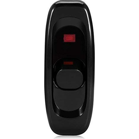 Ej.Life Lampenschalter Durchgangsschalter Wippschalter Wechselstrom 250 V 10 A Ein-/Aus Tischlampe Kabel Schalter mit LED-Kontrollleuchte Einpolig Tisch Schreibtischlampe Schwarz (1/5)