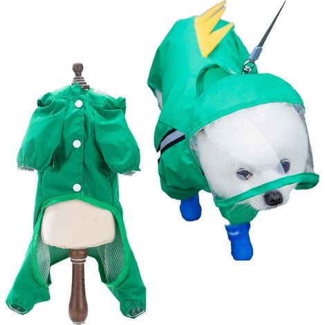 Manteau De Pluie Pour Chien - Imperméable Avec Capuche Transparente - Bandes Réfléchissantes - Pour Petit Chien - Taille S (1/5)