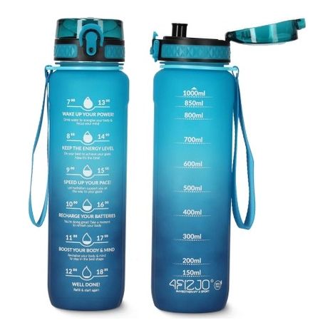 Botella de agua Tritan 4FIZJO de 1 litro, color azul (1/5)