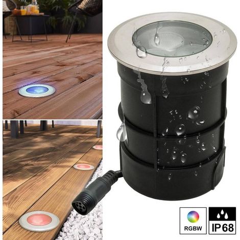 TrAdE Shop Traesio - Faretto Led 24v Rgbw Calpestabile Incasso 65mm Ip68 Segnapassi 9 W Rgb 4000k Dmx - (1/5)