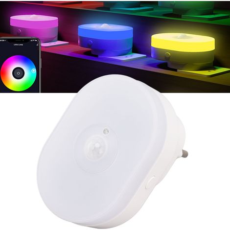 Luz nocturna LED con conexión WiFi, detección de movimiento, función de atenuación y conexión a la corriente para uso doméstico. (1/5)