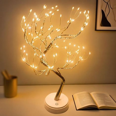 Arbre Lumineux LED, 108 LED Lumière d'ambiance intérieur, Lumière d'arbre de Noël alimentée par Batterie USB pour Salon, Nouvel An, Noël, décoration de Pâques(Blanc Chaud) (1/5)