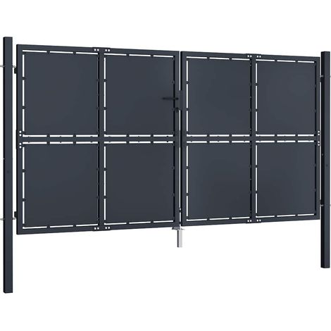 Maison Exclusive - Gartentor aus Stahl 300 x 125 cm Anthrazit