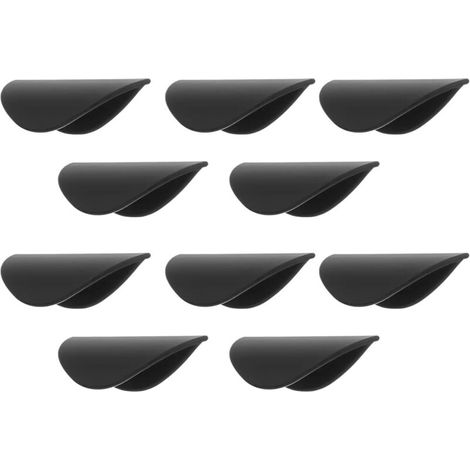 Selbstklebende Schrankgriffe, selbstklebende Schubladengriffe, Muschelknöpfe, 10 Stück (schwarz) (1/4)