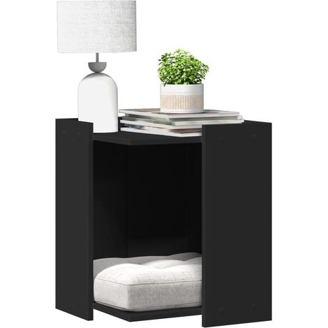 Cat Litter Box Enclosure Black 42x42x51 cm Engineered Wood vidaXL
