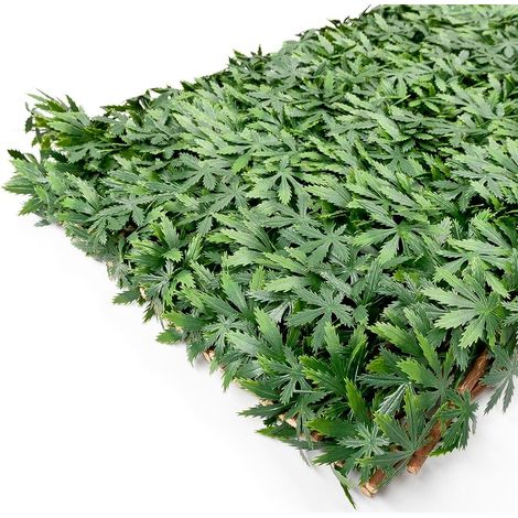 Haie Artificielle Extensible Feuilles 3D Clôture 100x200 cm Séparé Diviseur Treillis En bois (1/5)