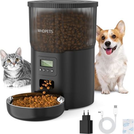 Distributeur Automatique de Croquettes 4L pour Chat et Chien - Programmation 6 Repas, Enregistrement Vocal 10S (1/5)