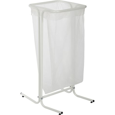 Support de sac tubulaire sur pieds TUBAG - 110 L - blanc signalisation RAL 9016 - SN ROSSIGNOL (1/3)