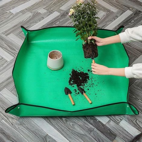 1 Tapis De Rempotage Imperméable Carré 100x100cm Pour Plantes D'intérieur Jardinage