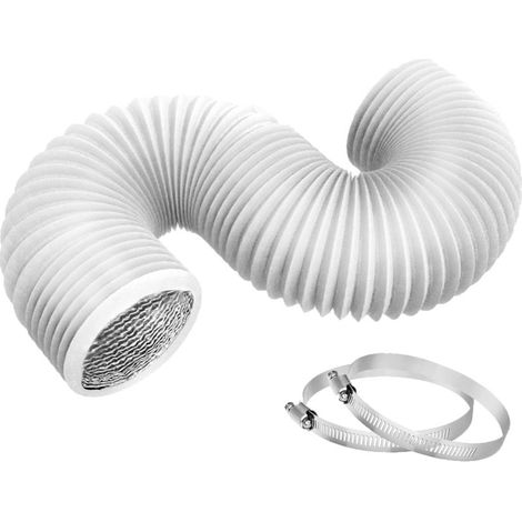 Tubo de escape de 150 mm x 3 m, con 2 abrazaderas de acero inoxidable, para ventilación de aire acondicionado (negro, 1 unidad). (1/5)