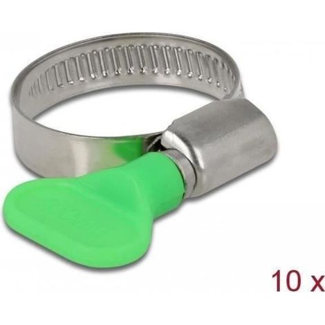 Collier De Serrage - 22 À 32 Mm - Vert - Pack De 10