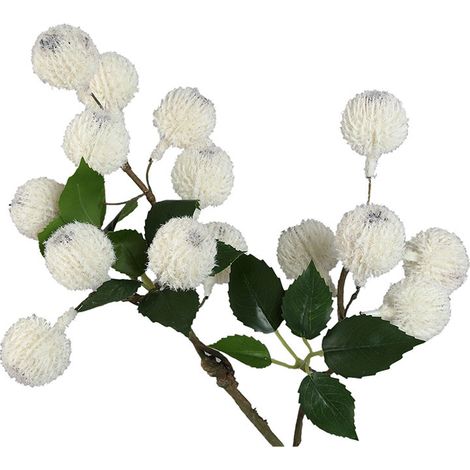 Tige Artificielle Fruits Xylia Blancs en Polyester 55cm (1/3)