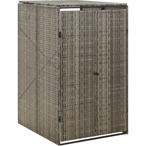 Mülltonnenbox für 1 Tonne Grau 70x80x117 cm Poly Rattan