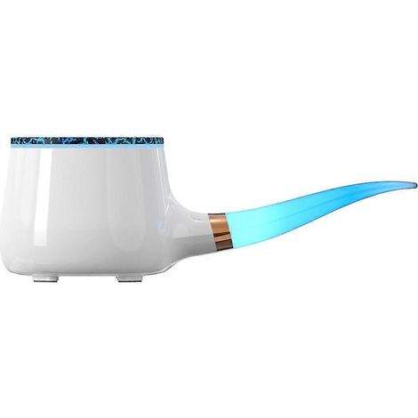 Aromadiffusor-Luftbefeuchter in Form einer Tabakpfeife mit Flammen- und Quallennebeleffekt, weiß, für Zuhause und Büro (1/5)