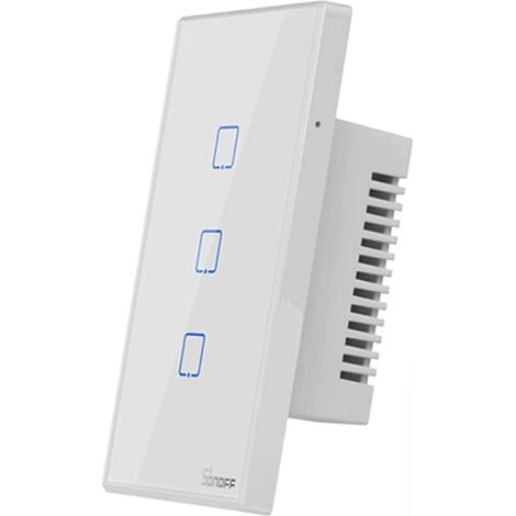 Interruttore Son/Off smart 3 canale controller da remoto wireless wifi placca touch domotica bianco (1/5)
