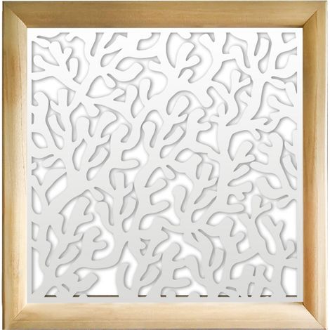 KORAL - Modules décoratifs en bois et PVC - Couleur : blanc - Dimension : 48x48 cm