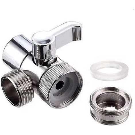 Adaptateur de robinet de cuisine, sérateur d'évier, vanne de dérivation, connecteur de robinet d'eau pour toilettes, bidet, douche, cuisine, 1 pièce (1/5)