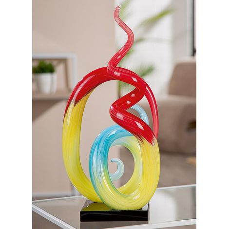 Sculpture en Verre, Multicolore, Surface Brillante, 37 cm de Haut, 21 cm de Large, 10 cm de Profondeur (1/4)