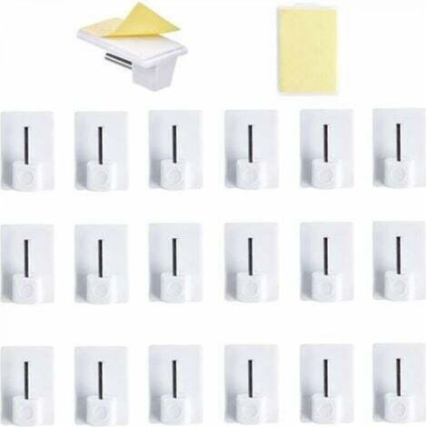 [JAMAIS UTILISÉ] 40 pcs Rideaux Crochets Adhésifs pour Tringle Rideau Crochet Autocollant Accroche Rideau Sans Percage pour Rideau Canne de Cuisine de Chambre de Salle de bain de Balcon (1/4)