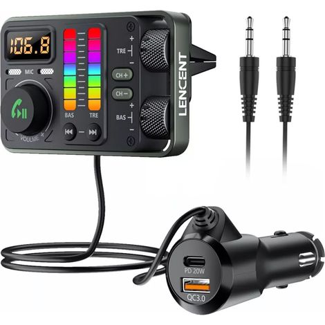 MT02 Car MP3 Bluetooth Player, New Model with Heavy Bass, AUX Bluetooth, Car Charger, Fast Charging, FM Transmitter -- MT03 (1/4)