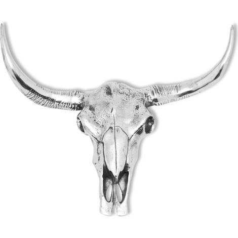 Skull Head Decoration  Silver  Aluminium  Large  Decorative Inlays vidaXL (1/5)