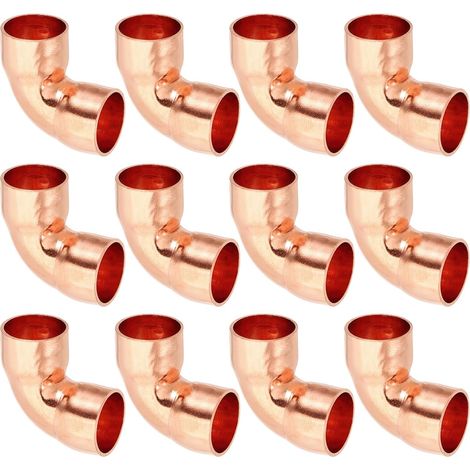 12pcs Raccord Coudé en Cuivre pour Tuyaux Gaz, 12.7mm Raccord Tuyau d'Arrosage Durite Essence, Raccords Tuyauterie à Pression pour HVAC Climatisation Plomberie, Épaisseur 0.8mm (1/5)