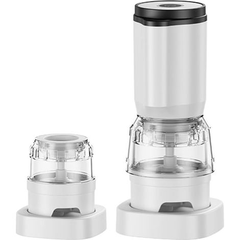 Elektrisches Salz- und Pfeffermühlen-Set – inklusive Ersatzbehälter – Sofortiger Austausch – USB-aufladbare, automatische Mühle – Einstellbarer Mahlgrad – Nachfüllbarer, doppelwandiger Gewürzbehälter  (1/5)