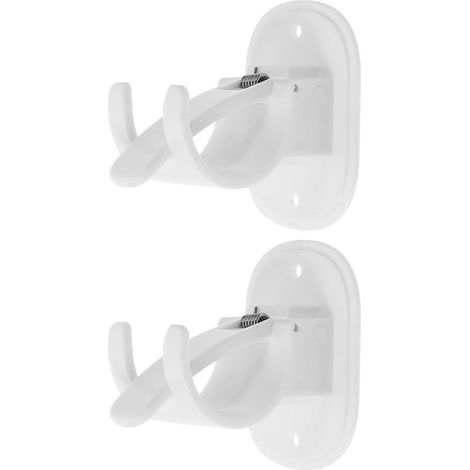Fixation pour tringle à rideau de douche/support de tringle à rideau (ensemble de 4 pièces, matériau blanc) (1/5)