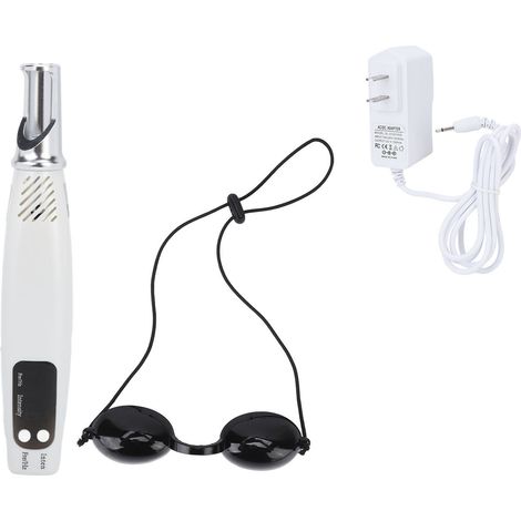 Pinceau picoseconde portable lumière bleue, appareil beauté peau pour tatouage, taches de rousseur, points noirs, blanc, 100-240V, prise américaine (1/5)