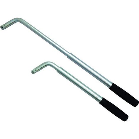 Clé à roue de voiture - Poignée extensible - Douilles de 17 mm, 19 mm, 21 mm et 23 mm - Compatible avec tous les véhicules standard (1/4)