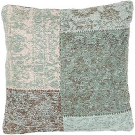 Coussin Patchwork "Symphony" 45x45cm Turquoise (1/2)