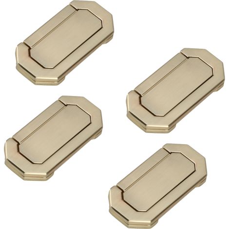 4 poignée de tiroir/porte escamotable, alliage de zinc, 72 x 32 x 5 mm, entraxe 64 mm, pour meubles cuisine salle de bain (1/5)