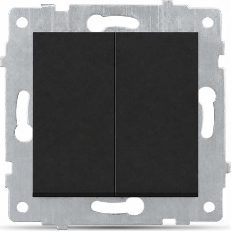 Module double interrupteur encastrable 80 mm 16A noir