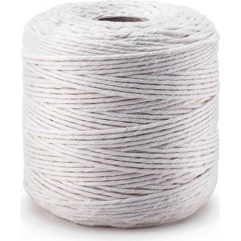 Cordón de macramé de algodón blanco de 2 mm y 500 g